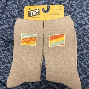Blue Q Womens Beige Socks- Actual Wonderful Person